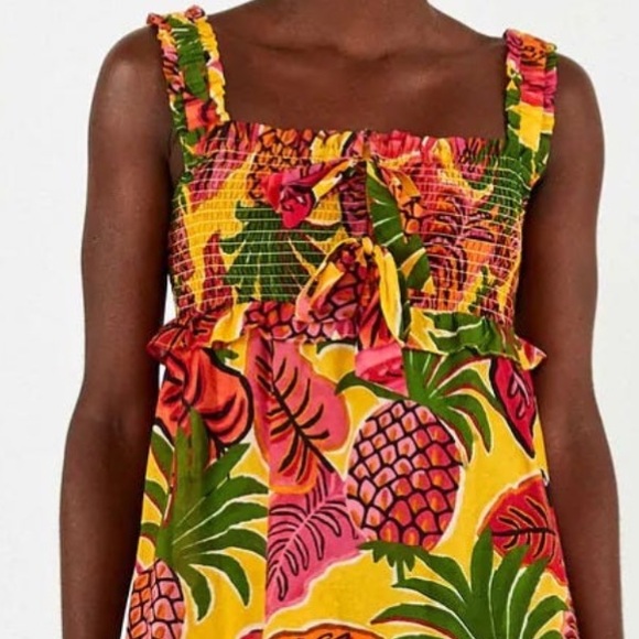 Farm Rio yellow fruit dream dress! Worn once - Picture 4 of 6